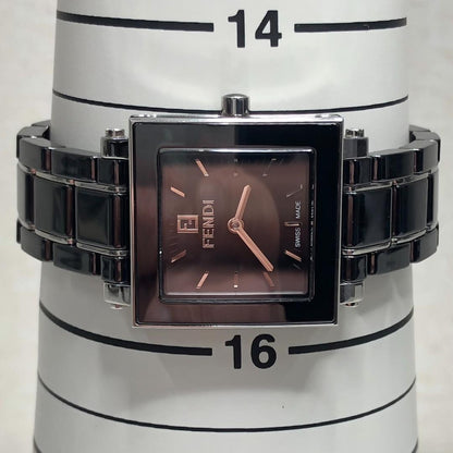 Operational FENDI Quadro 6200L Black Ceramic Watch