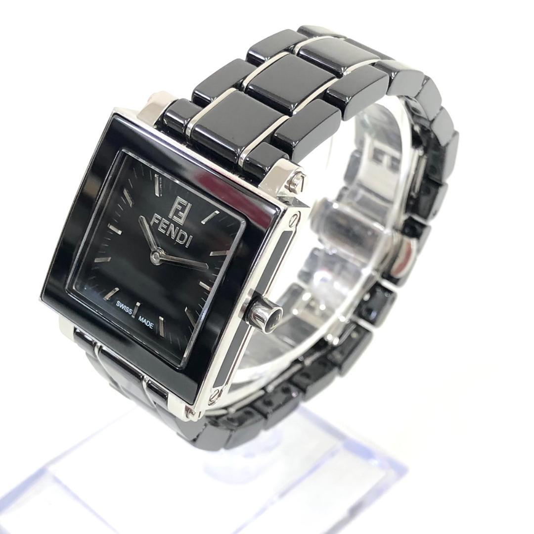 Operational FENDI Quadro 6200L Black Ceramic Watch