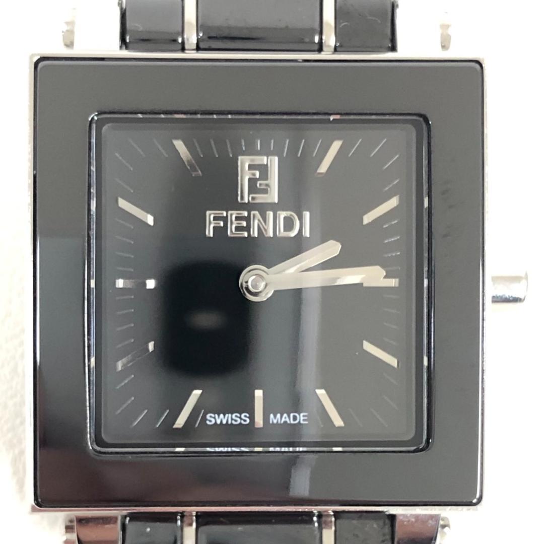 Operational FENDI Quadro 6200L Black Ceramic Watch