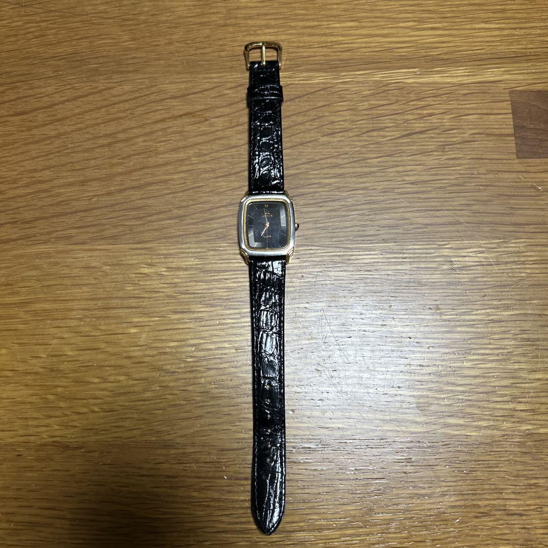 Leather Wound Watch Black Leather Square