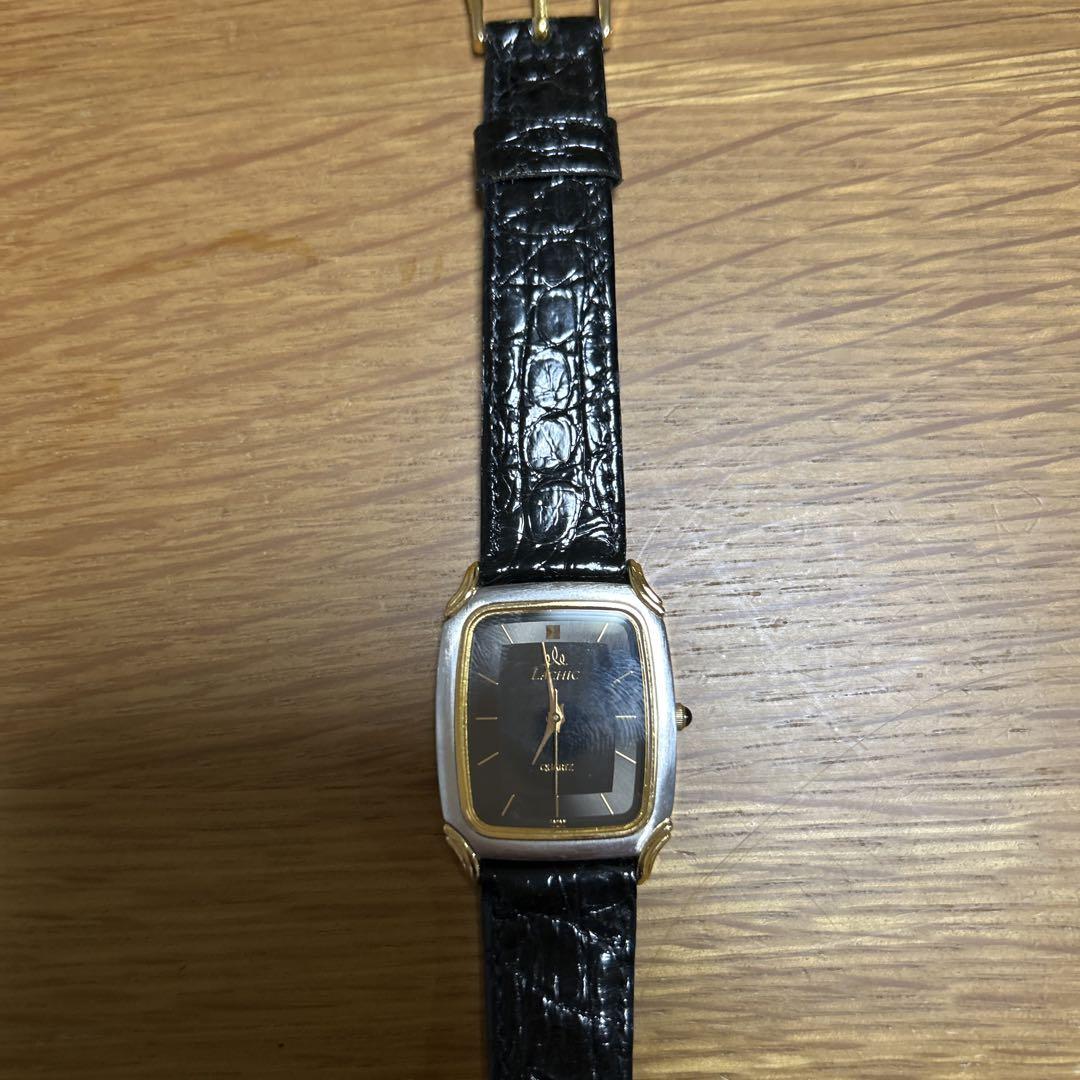 Leather Wound Watch Black Leather Square