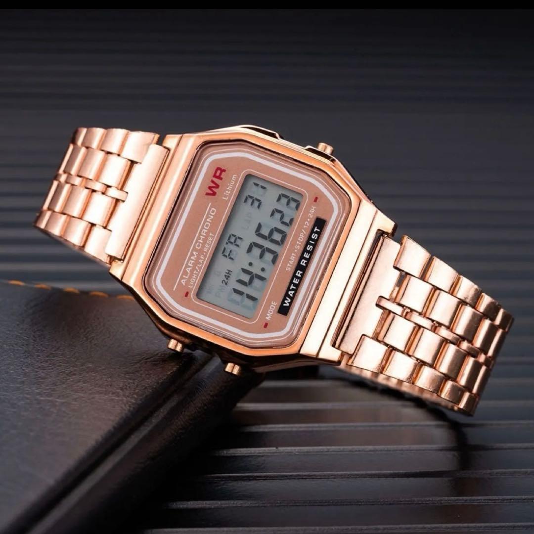 Ladies Digital Rose Gold Watch