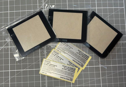 Game Boy Pocket Screen Lens (Glass) and Seal, 3-Set