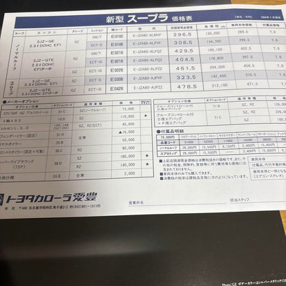 Toyota Supra (Supra) 1995 Year May Catalog, Price List Set