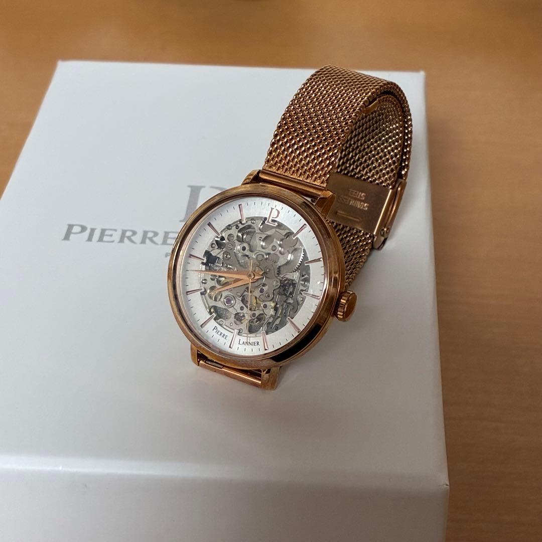 Pierre Lannier Skeleton Automatic Pink Gold