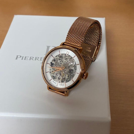 Pierre Lannier Skeleton Automatic Pink Gold