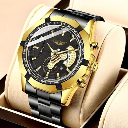 Bougaret Luxury Black Gold Chronograph Watch