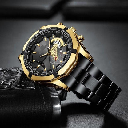 Bougaret Luxury Black Gold Chronograph Watch