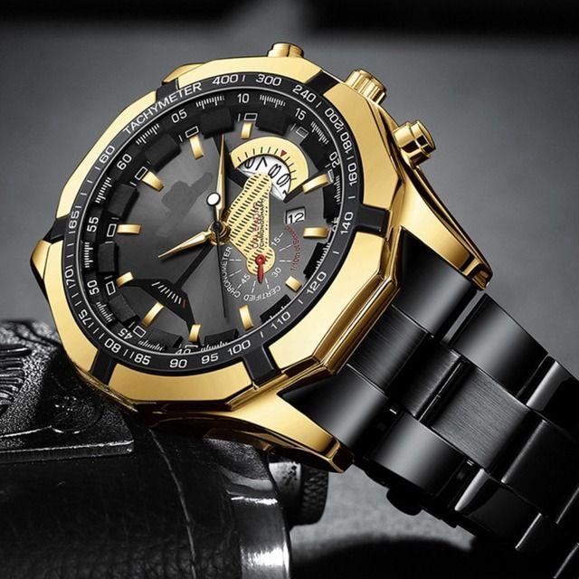 Bougaret Luxury Black Gold Chronograph Watch