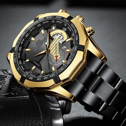 Bougaret Luxury Black Gold Chronograph Watch