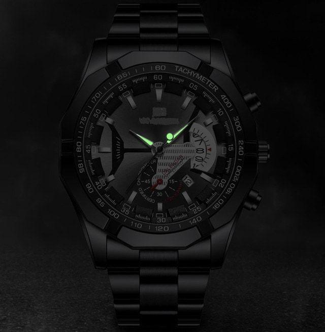 Bougaret Luxury Black Gold Chronograph Watch