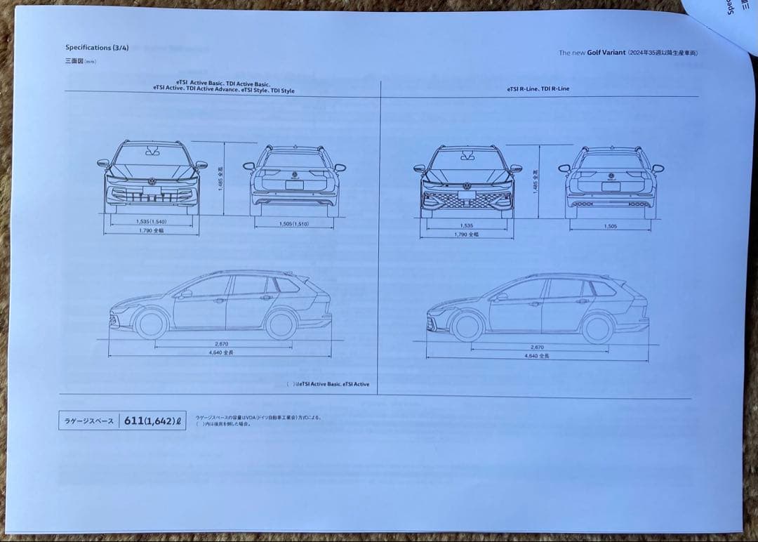 New Catalog Specifications The New Golf Variant December 2024