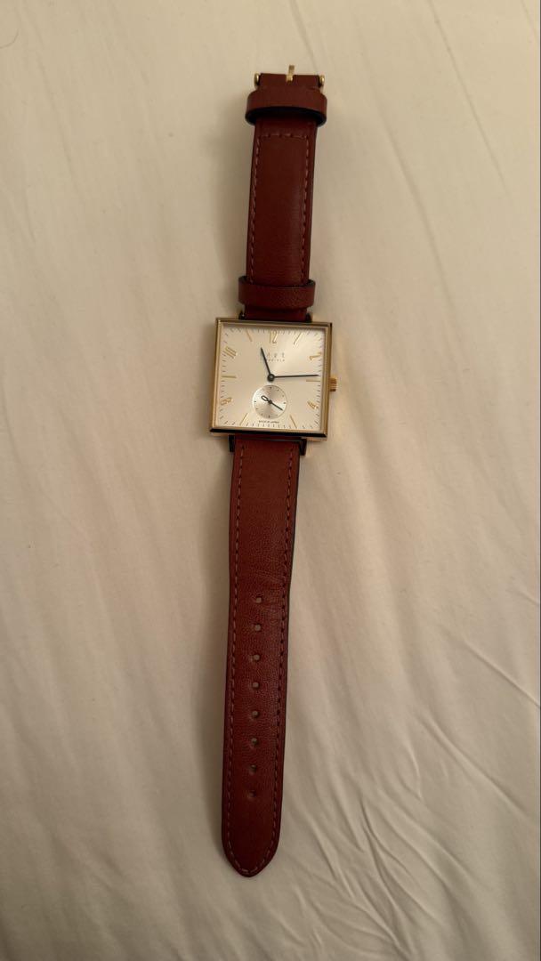Brown Leather Square Watch by Knot! Almost New!