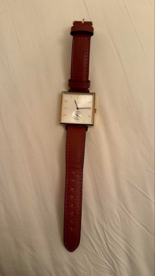 Brown Leather Square Watch by Knot! Almost New!