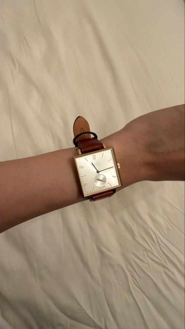 Brown Leather Square Watch by Knot! Almost New!