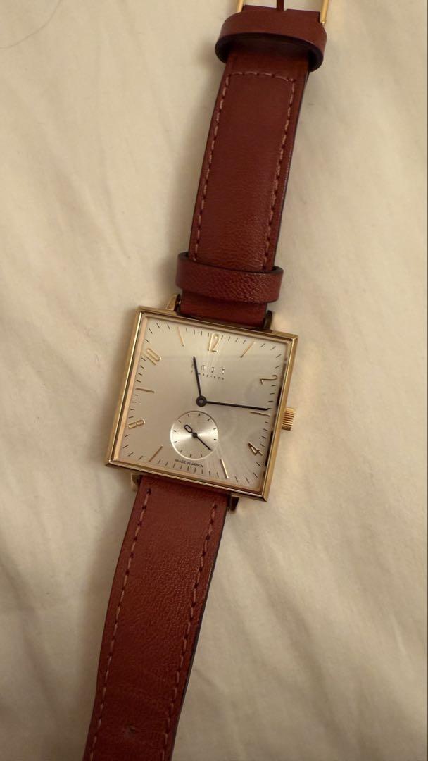Brown Leather Square Watch by Knot! Almost New!