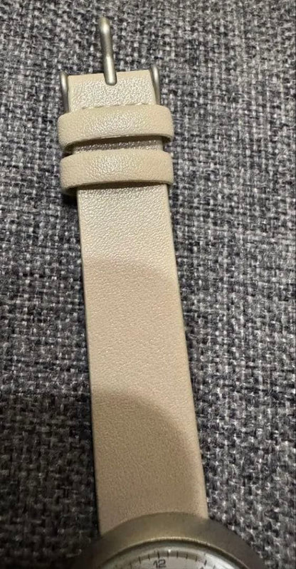 Niko and. White and Beige Timepiece in Excellent Condition, Functionality Confirmed