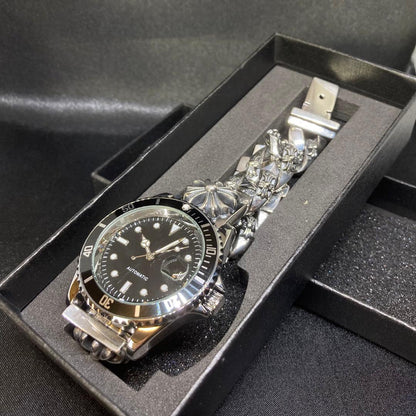 No Logo Breathe Watch Mechanical Automatic Mirror Black