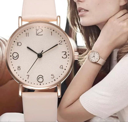 Lovely and Elegant Simple Watch Beige Ladies