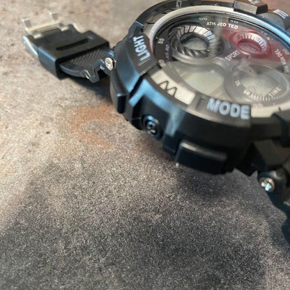 Unisex Digital Watch with Multiple Functions Silver/Black