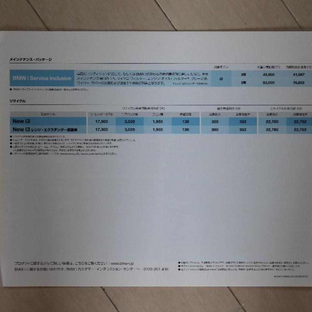 BMW i3 (2014 Model) Catalog