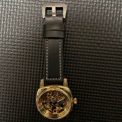 New Skeleton Winding Watch Gold Case