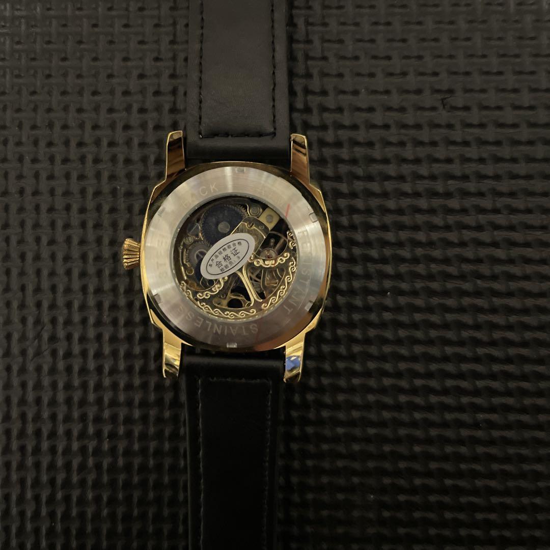 New Skeleton Winding Watch Gold Case