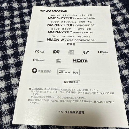 188 Manual NMZN-Z72DS/NMZN-Y72DS/NMZN-W72D