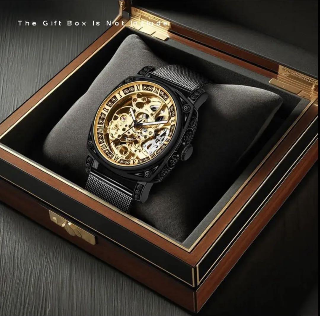 New Unworn Avangard Men's Watch Automatic Watch Black and Gold Design