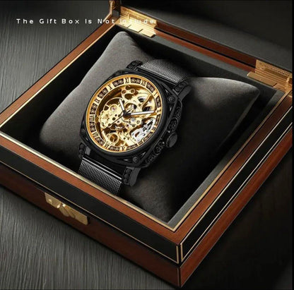 New Unworn Avangard Men's Watch Automatic Watch Black and Gold Design