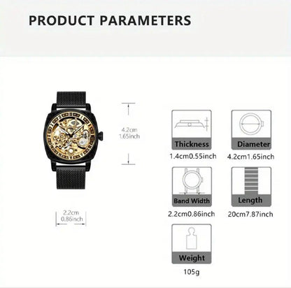 New Unworn Avangard Men's Watch Automatic Watch Black and Gold Design