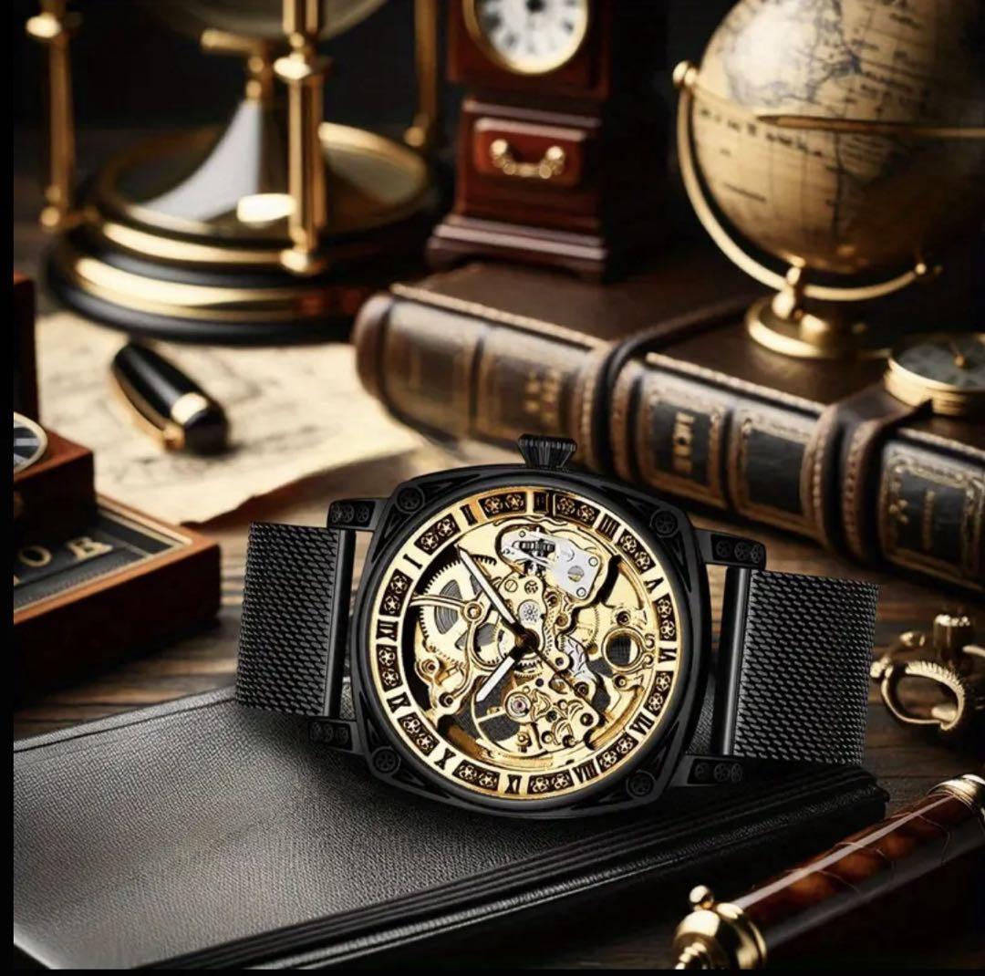 New Unworn Avangard Men's Watch Automatic Watch Black and Gold Design