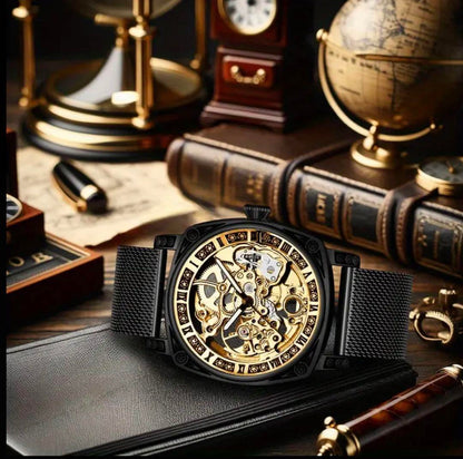 New Unworn Avangard Men's Watch Automatic Watch Black and Gold Design