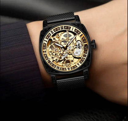 New Unworn Avangard Men's Watch Automatic Watch Black and Gold Design