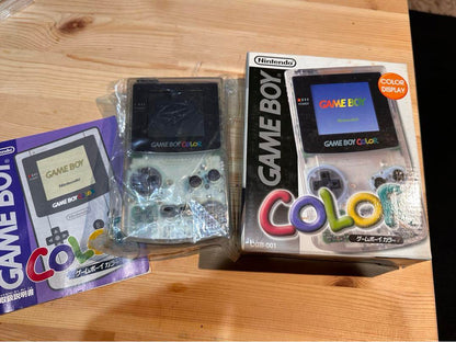 Game Boy Color Console Clear Skeleton Box Included Instruction Manual