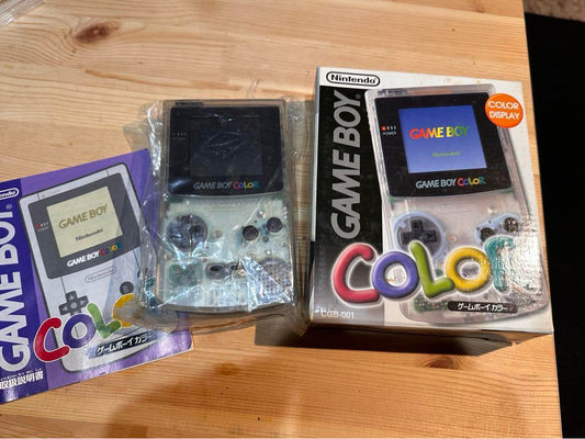 Game Boy Color Console Clear Skeleton Box Included Instruction Manual