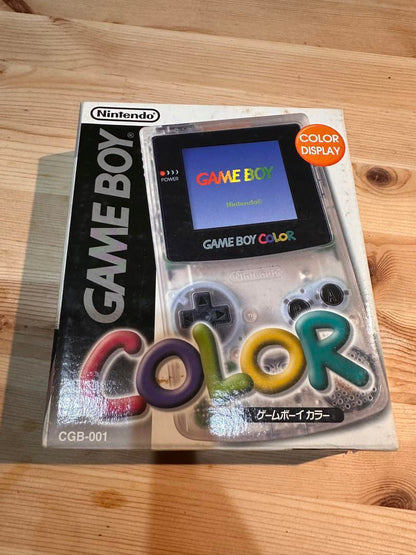 Game Boy Color Console Clear Skeleton Box Included Instruction Manual