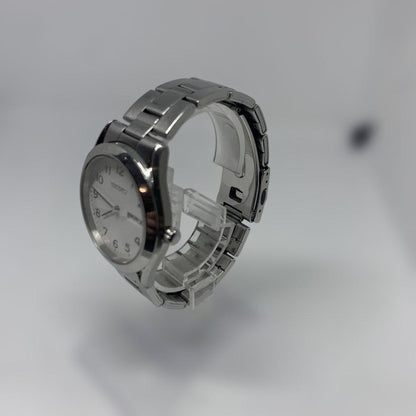 SEIKO 7N43 9080 Men's Quartz Watch Silver Stainless Steel Band White Dial
