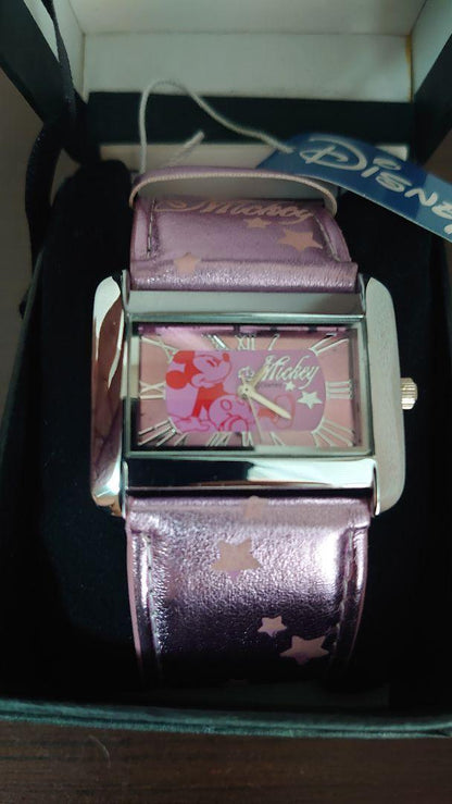 Mickey Watch Silver and Purple Set