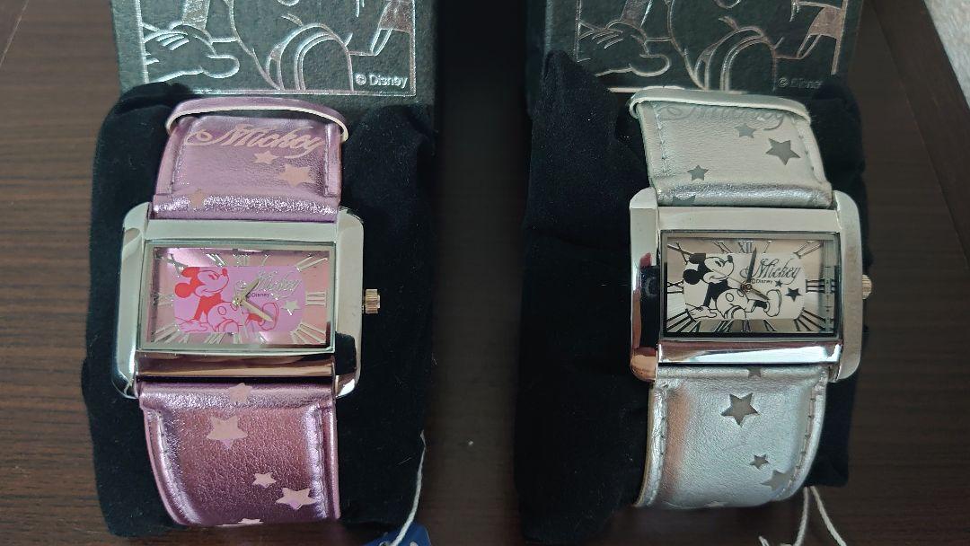 Mickey Watch Silver and Purple Set