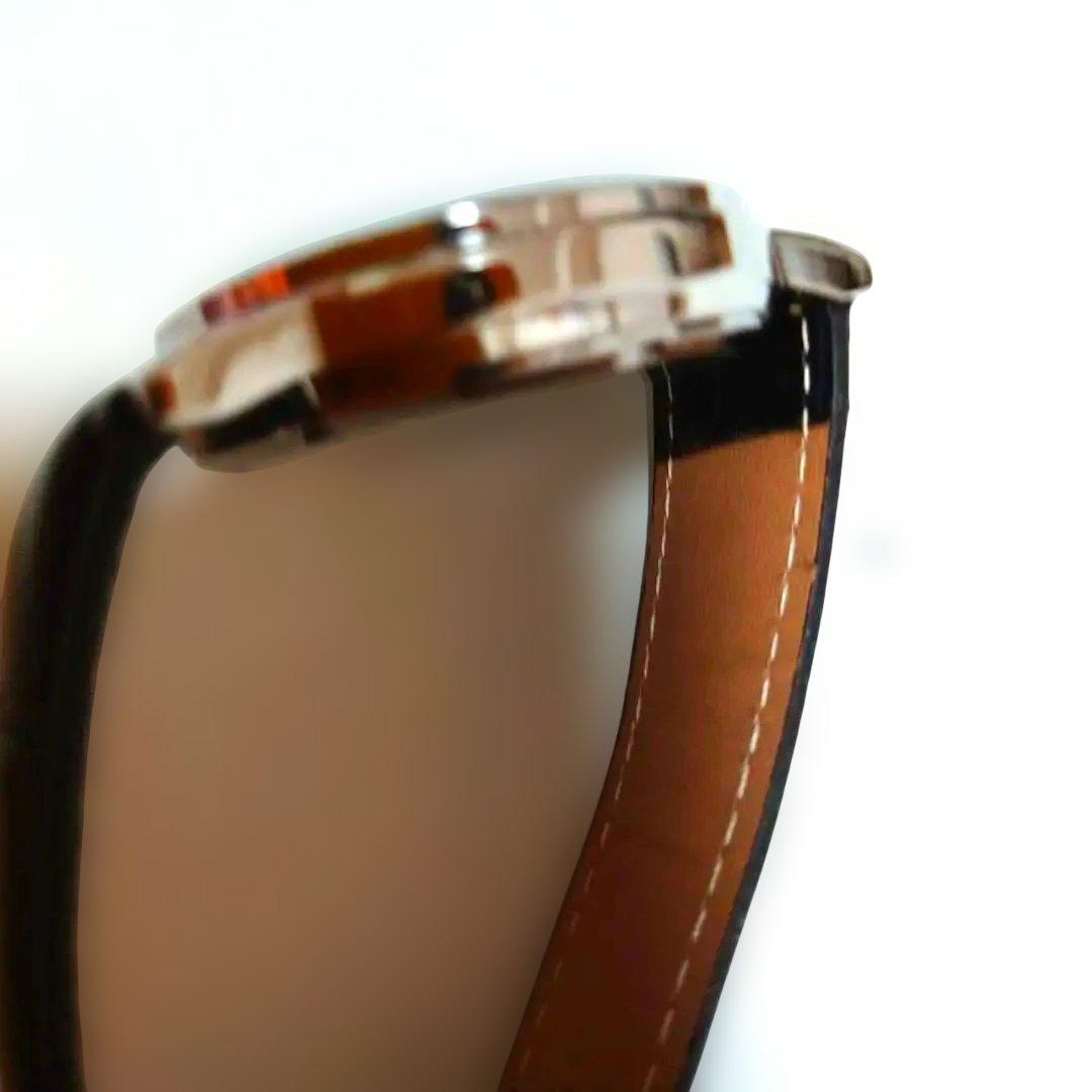 Leather Strap Watch with Transparent Dial