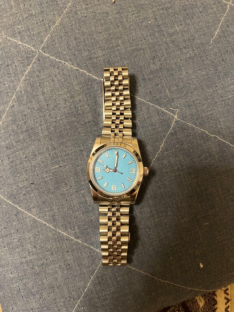 Turquoise Blue Dial Automatic Watch Explorer 1 Style Fine Condition