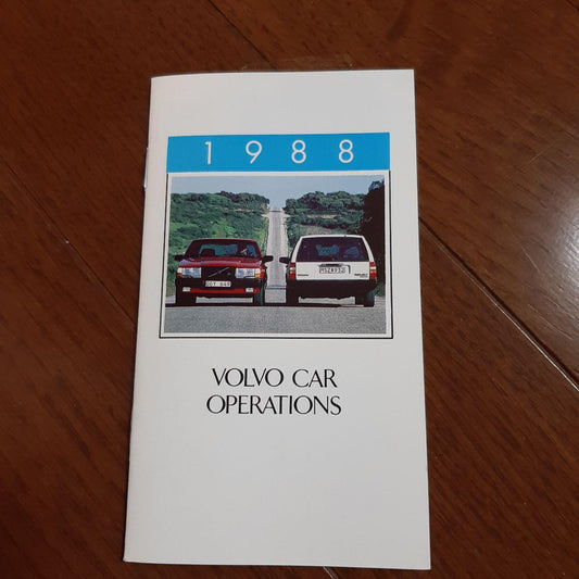 1988 Volvo Car Operations Catalog