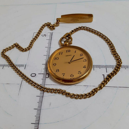 Vintage Working Product SEIKO Gold Pocket Watch 7N01−0020