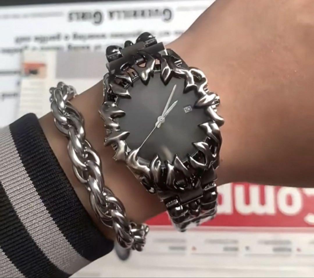 Time steel alabaster watch y2k