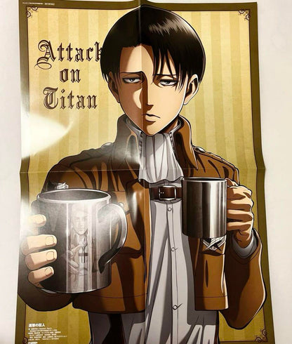 Anime Magazine 2019 February Issue Conan Attack on Titan Levi Poster