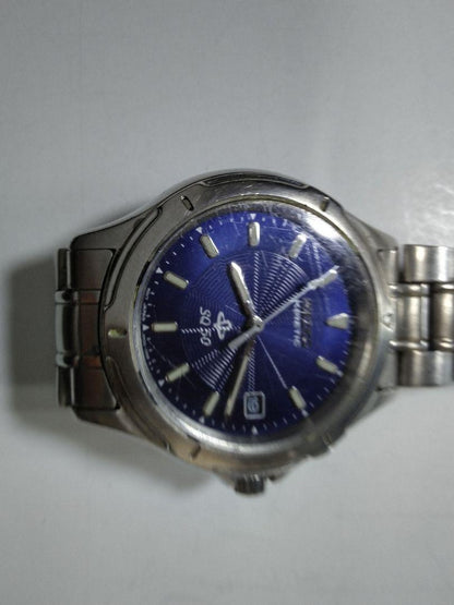 Blue Dial Stainless Steel SEIKO iNETIC SQ 50 Skeleton