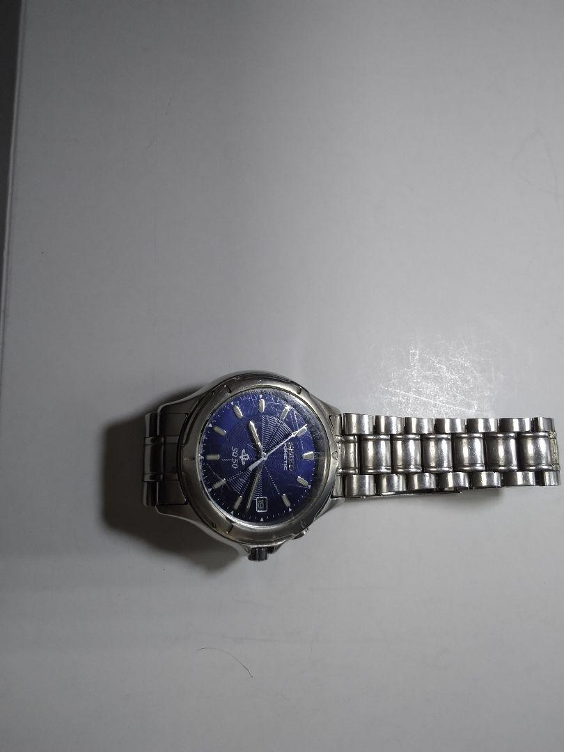Blue Dial Stainless Steel SEIKO iNETIC SQ 50 Skeleton