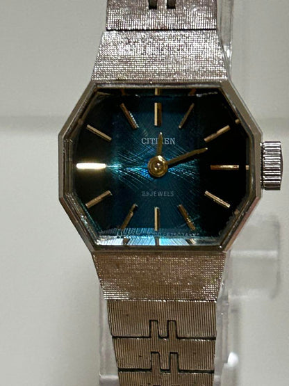 Vintage Citizen 4-674189S 23JEWELS Winding Cut Glass