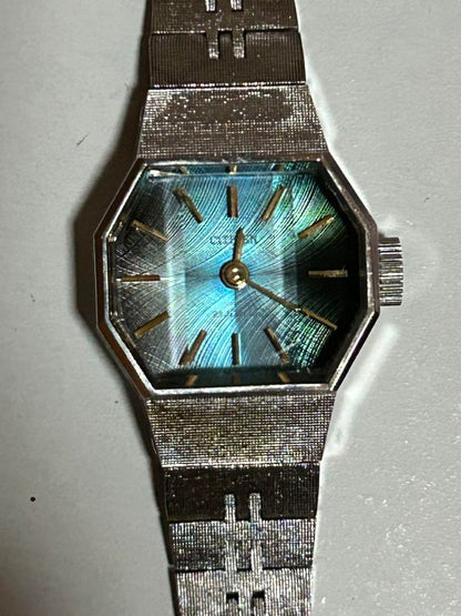 Vintage Citizen 4-674189S 23JEWELS Winding Cut Glass